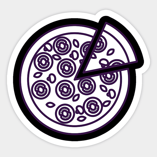 White Whole Pizza Icon Sticker by InkyArt